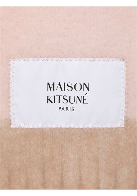 Multicolor alpaca logo-patch scarf Maison Kitsune - men MAISON KITSUNÉ | NM06204WA0022P628